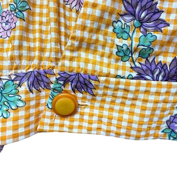 Rare Vintage Bouncing Bertha's Banana Blanket Top Medium Yellow 70s Cottagecore - Picture 14 of 14